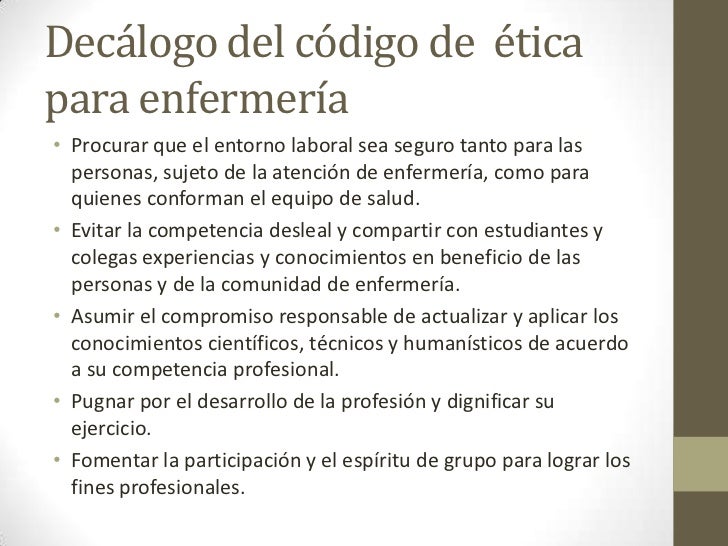 codigo de etica en enfermeria